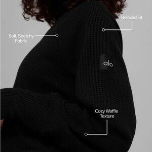 Waffle Weekend Escape Mock Neck Long Sleeve